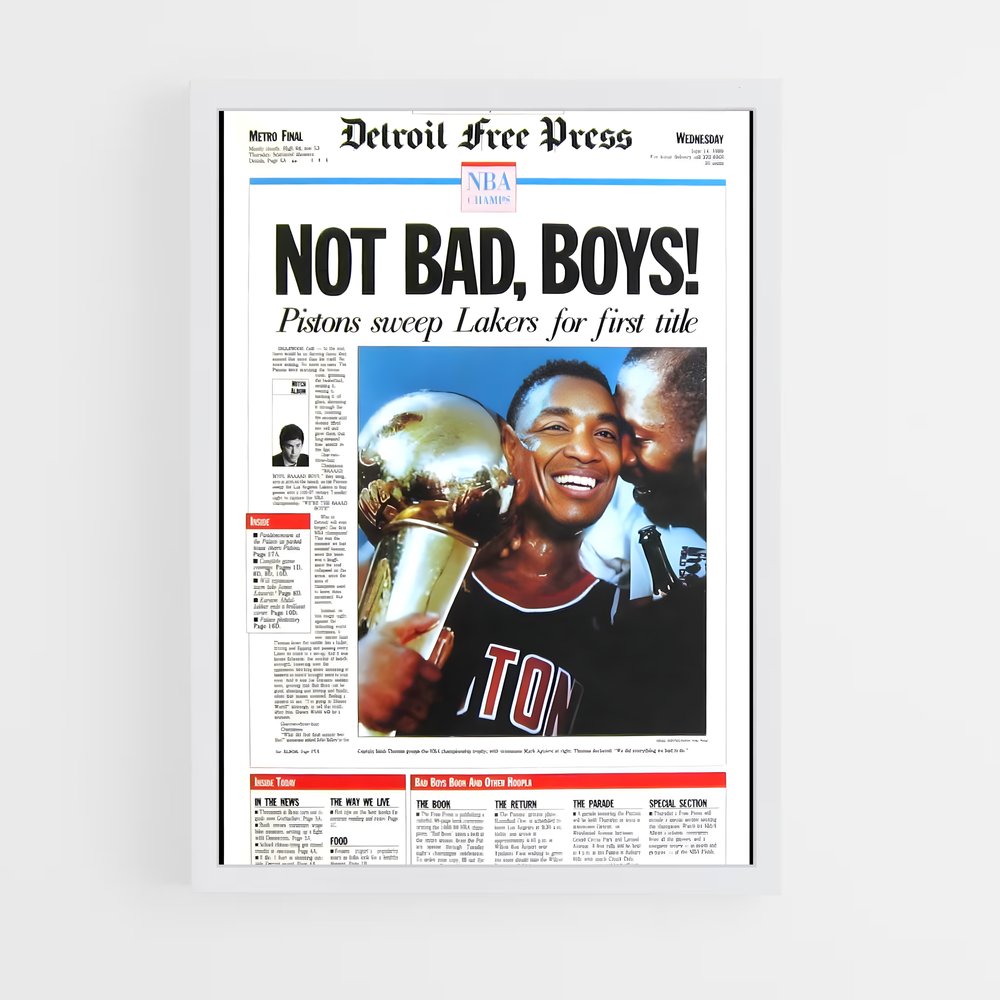 Poster Le Champion des Pistons – affiche Basketball (vue 3)